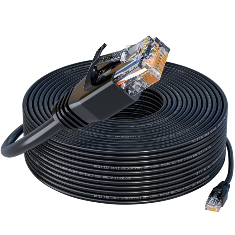 HAILE Category 6 Outdoor Pure Copper Special Network Cable, Computer Broadband Network Patch Cord, Waterproof And Sunproof with RJ45 Connectors, Fully Copper Finished Network Cable, 3 Meters, HT-7508