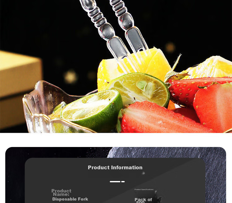 Xingfang Disposable Fruit Forks, Fruit Picks for Mooncakes, Cake Forks And Dessert Forks, Transparent Forks, 500 Pieces 9