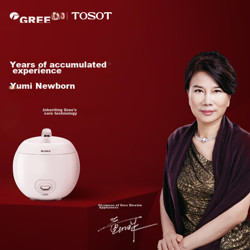 GREE Mini Rice Cooker for 1-2 People, Home Use Small Electric Rice Cooker 2L, Non-Stick Inner Pot for Single Serving, Traditional Steamed Rice Cooker for Parents, 2003 Model
