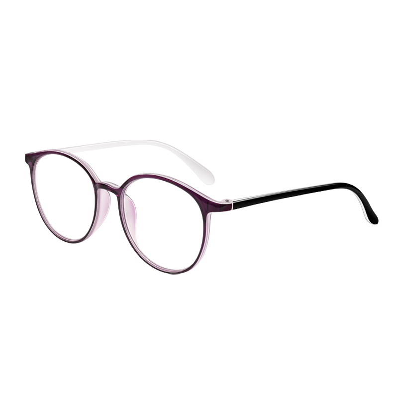 Mr. PuTian Anti-Blue Light Reading Glasses for Women, Fashionable High-Definition Presbyopic Glasses for Elderly, Purple, 300 Degrees (65-69 Years Old)