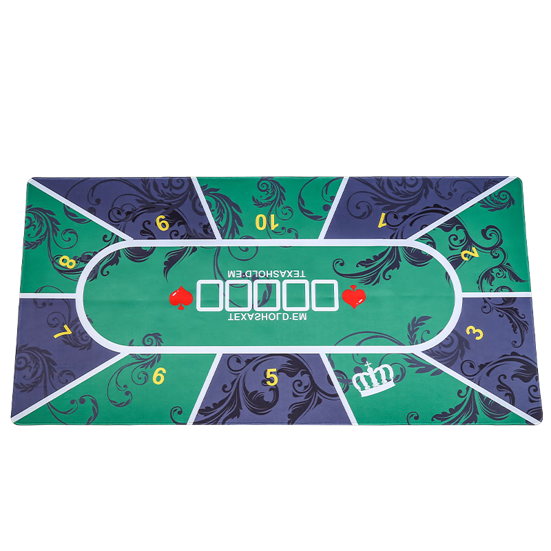 Miaoji Texas Hold'em Poker Table Mat, Thick Flocked Rubber Non-Slip Table Cover for Card Games And Mahjong, Table Mat MJ8115