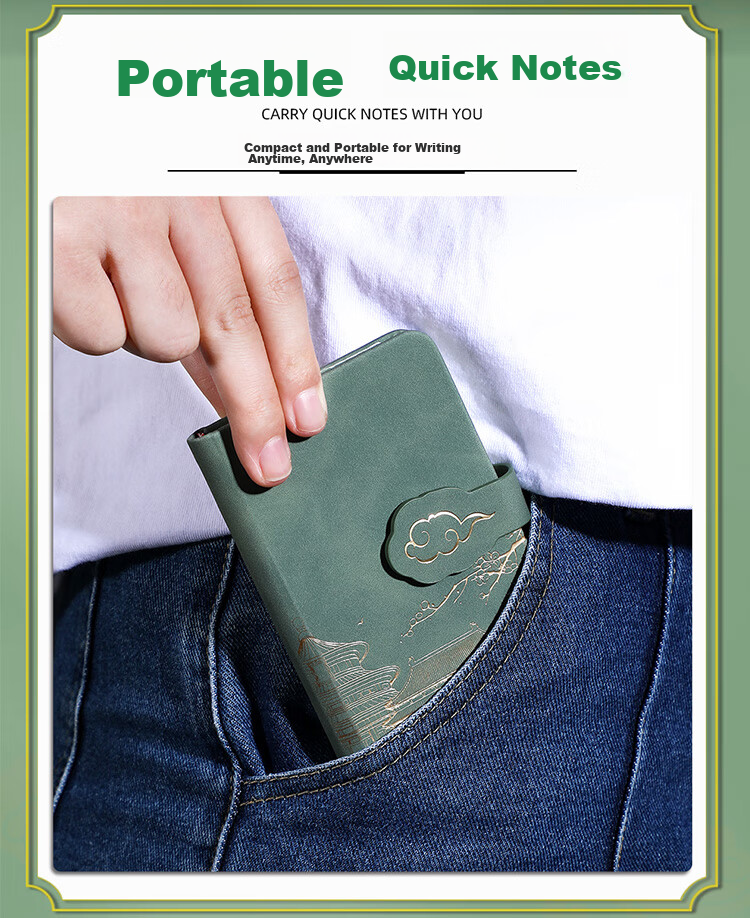 Longe National Trend Small Notebook, Portable Journal A7, Pocket-Sized Notebook, Exquisite And Stylish Mini Notebook, Handheld Memo Pad, Customizable Reminder Book 3