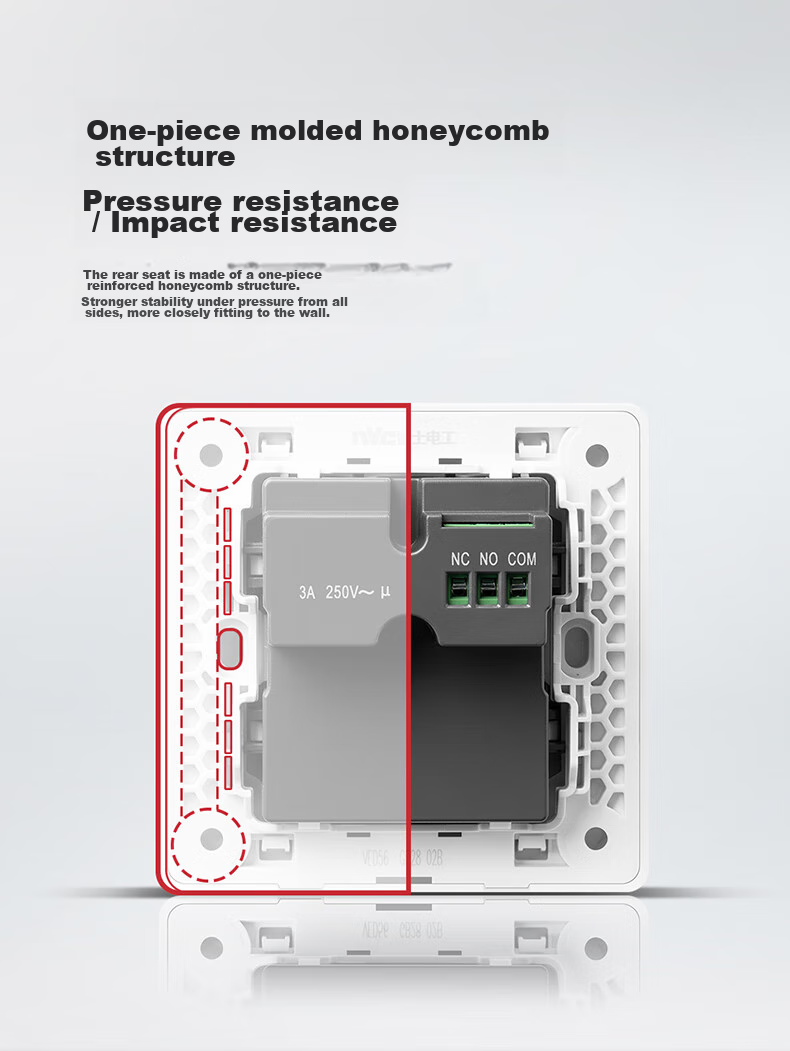 NVCleishidiangong Switch Panel, Emergency Call Alarm Switch, Anti-Theft Alarm Panel, Glazed White 15