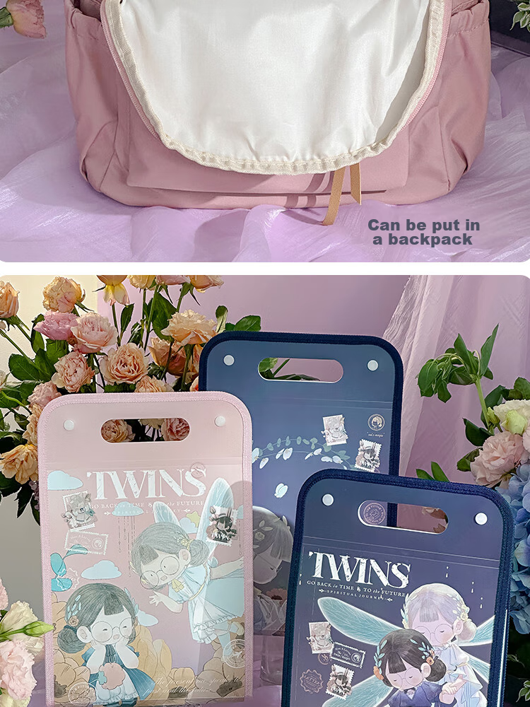 Sannianerban Mashiou MQ Dabao Shuangsheng Menghui 13 Wind Chime Bag File Folder Student Subject Classification Exam Paper Storage Organizer Handheld Tote Tutoring Bag Wishing 10