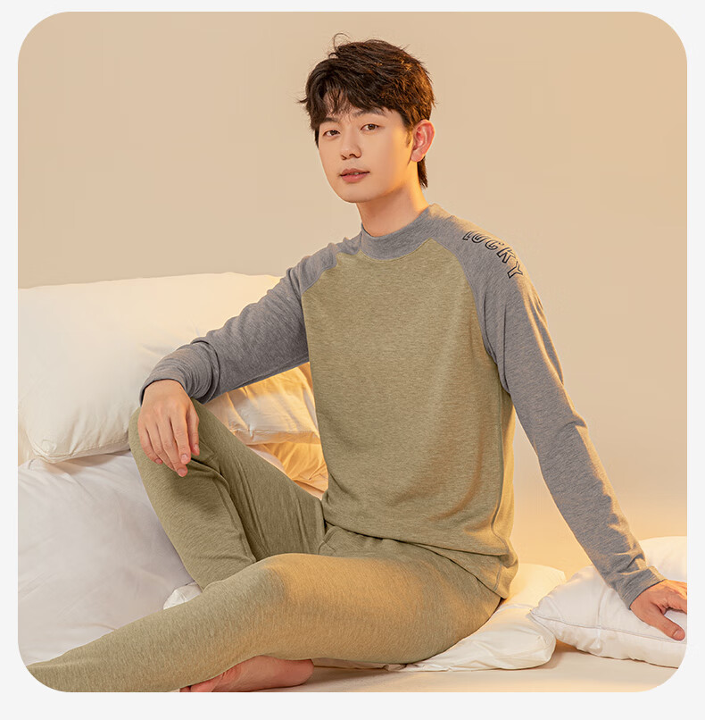 YING BO LUN Youth and Children's Thermal Underwear Autumn Set Winter Cotton Sweater School Uniform Essential 81233 Heather Gray 180 21