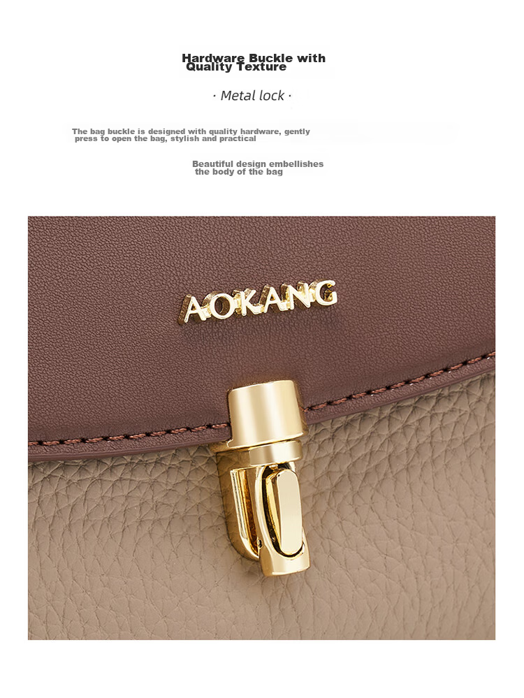 Aokang Women's Handbag, Trendy Cowhide Small Square Bag, Light Luxury Crossbody Shoulder Bag, Birthday 520 Gift for Girlfriend Or Wife 9