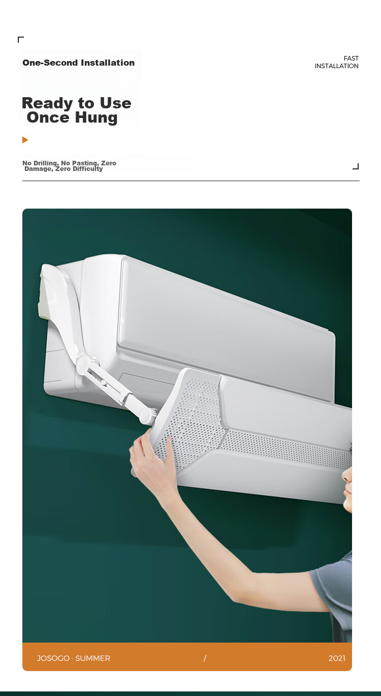 Yeebarle No-Drill Air Conditioner Wind Deflector, Anti-Direct Blowing Wall-Mounted Air Conditioner Shield, Maternity Postpartum Windproof Cover, Zunyu 5501 7