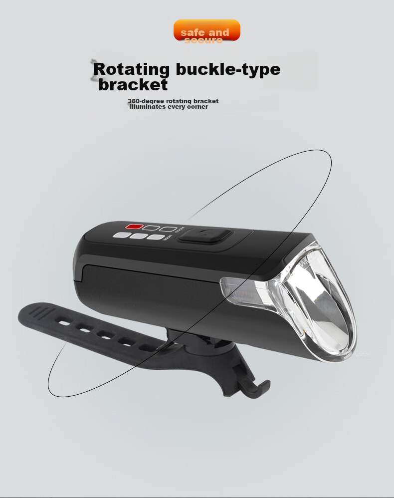 Addview Bicycle Light, Front Lamp, USB Rechargeable Flashlight, Mountain Bike Light, Cycling Equipment 10