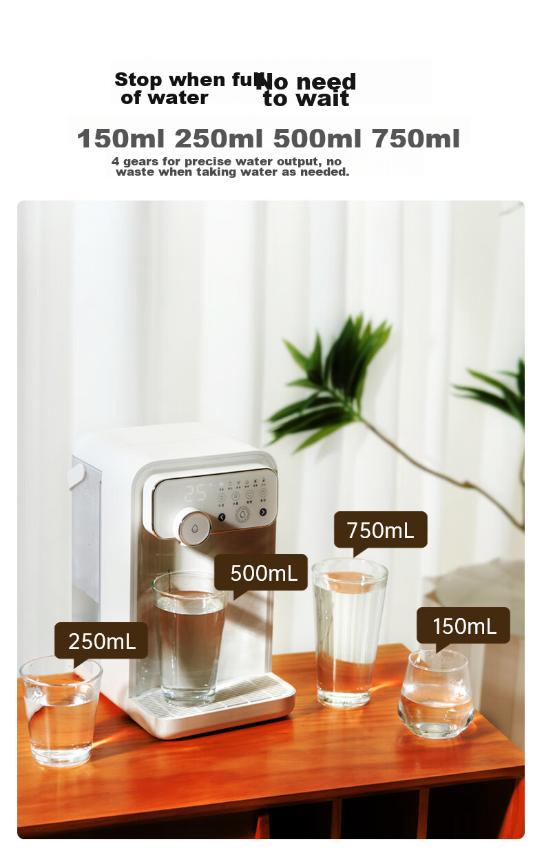 JMEY Instant Hot Water Dispenser, Home Countertop Instant Hot Water Machine, Small Desktop Drinking And Boiling All-In Milk Maker, Electric Kettle, Portable Water Boiler, Thermos Cup W3 Single Unit 7