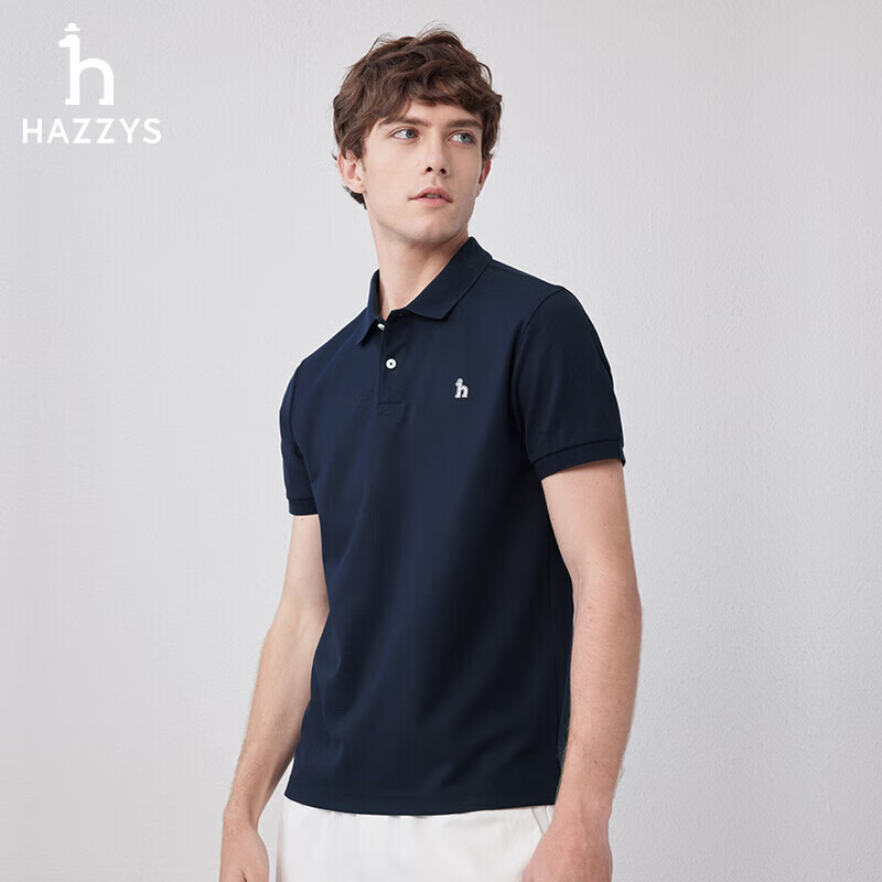 HAZZYS Men's Clothing, Summer [Cooling/Antibacterial/Mite-Proof] Short-Sleeve Polo Shirt for Men ASTZE0BBE23