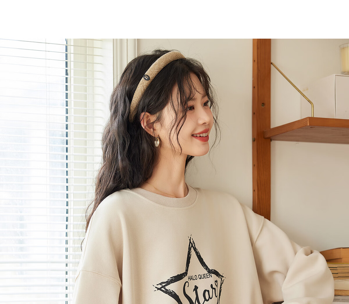 Halo Queen Women's Sweatshirt, Spring And Autumn Round Neck, Letter Print, Fashionable Versatile Comfortable Casual Pullover Top, New Product H143W1028 58