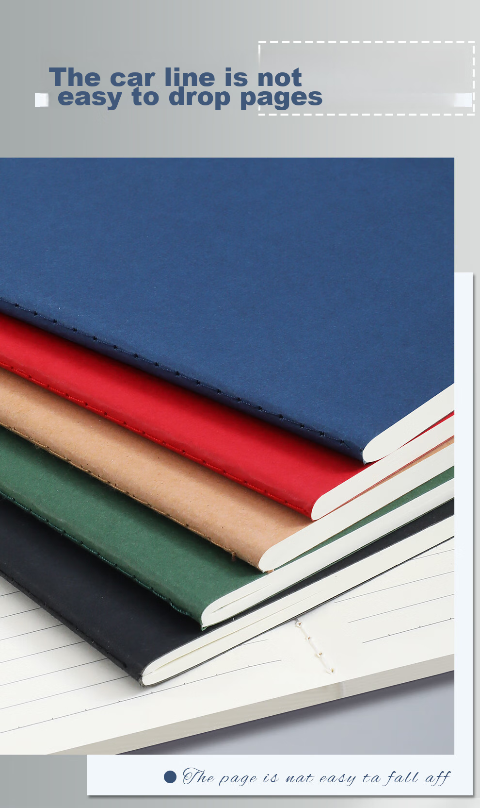Faramon 5 B5 Notebooks, 50 Sheets Each, Thick Kraft Paper, Lined Pages, Soft Cover, Student Workbooks, Journal, Simple Office Notebook, 5 Books/red/250 Sheets 11