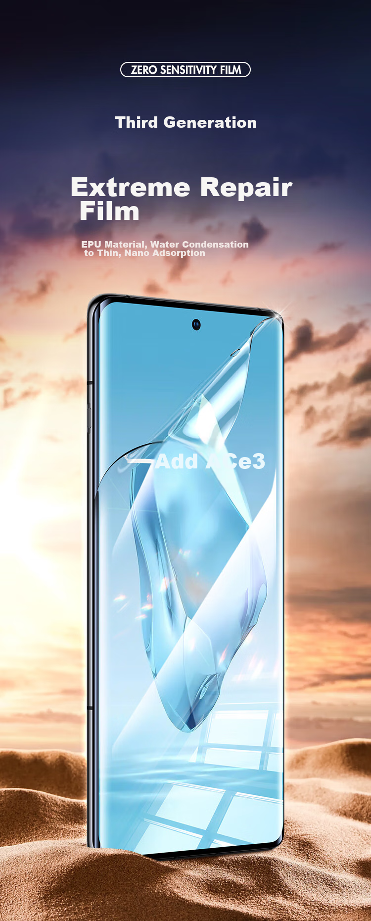 BIAZE [Ultra-Fast Repair 2 Pieces] Suitable for OnePlus Ace3/Pro Hydrogel Soft Film, Oppo Find X7 Phone Screen Protector, High-Definition Non-Tempered Full Adhesive Anti-Scratch Anti-Fingerprint JM100 3