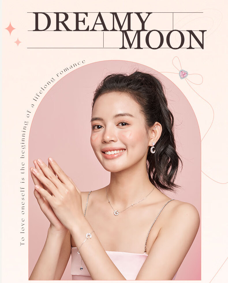 Fanci Dream Moon Necklace for Women, Silver Blue, Elegant Luxury Birthday Gift for Girlfriend 1
