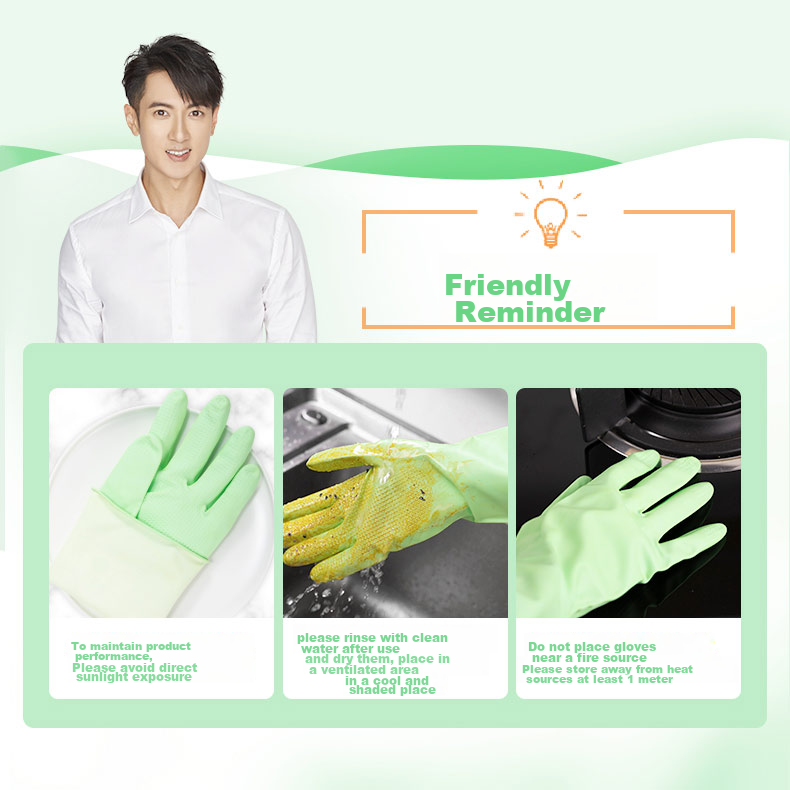 MIAOJIE Low-Sensitivity Rubber Gloves, 1 Pair, Medium Size, Odorless Nitrile Rubber, for Cleaning, Household Chores, Kitchen And Dishwashing 9