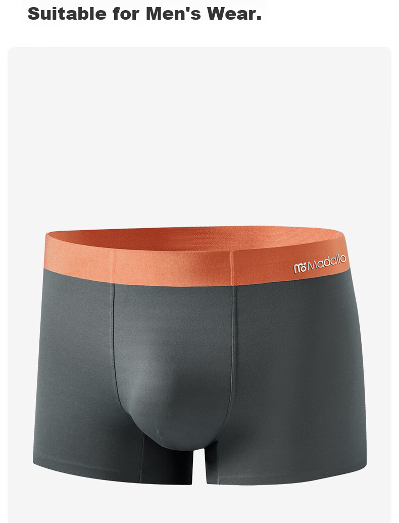 Modaier High-Quality Double-Sided Men's Underwear 120S, Modaier Silk Antibacterial Crotch Ice Silk Boxer Briefs, Large Size Shorts 9