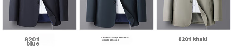 FIRS Jacket for Men, Spring And Autumn, Middle-Aged Men's Business Casual Lapel Coat, Dark Green Lapel, Size 185 10