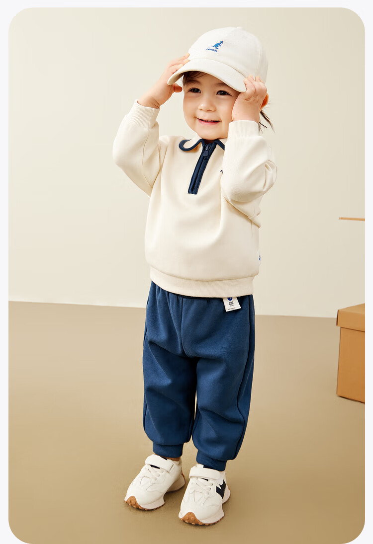 Minibala Long-Sleeve Set for Boys And Girls, Children's Sporty Preppy Style Sweatshirt And Pants Two-Piece Spring Outfit [Artist Collaboration] 18