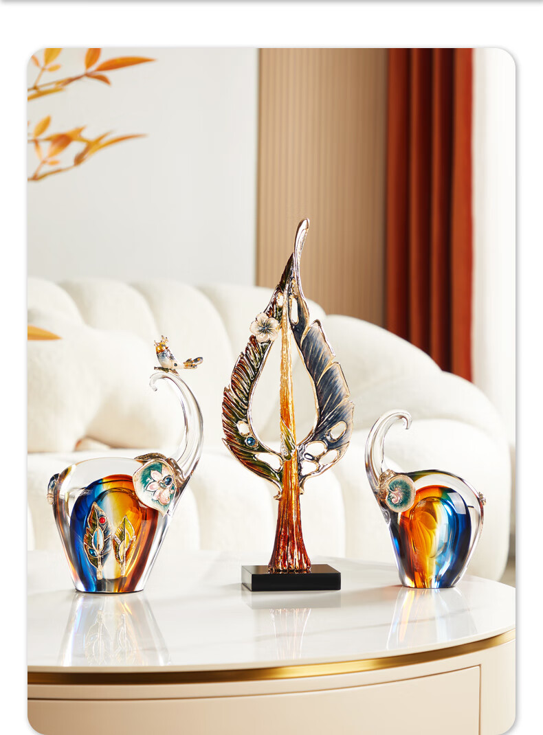 Nuoshiman High-End Enamel Colorful Elephant Figurines, Pair of Decorative Ornaments for Living Room, Entryway, TV Cabinet, Wedding And Housewarming Gifts 14