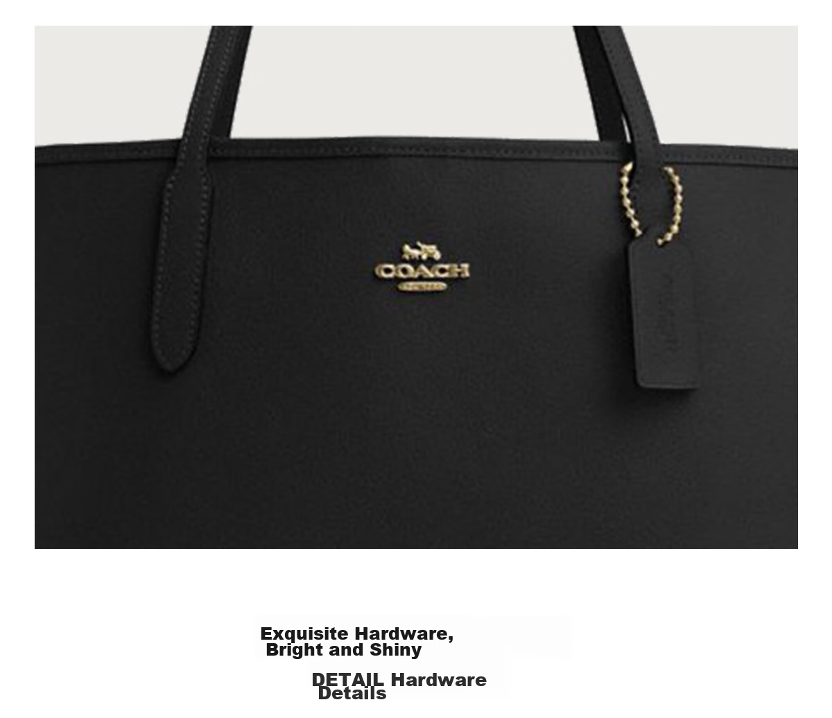 COACH [Brand Direct Supply], Women's CITY Large Shoulder Tote Bag in Black, CR111, New Year Gift 9
