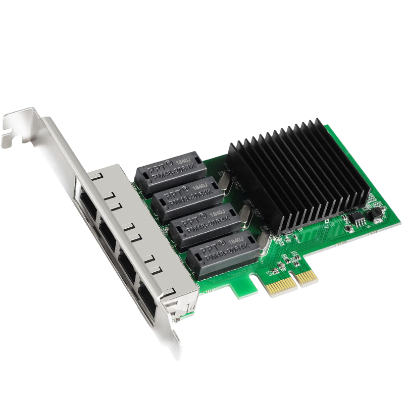 MOGE Desktop PCIE Four-Port Gigabit Ethernet Card, Server Soft Router Gigabit Wired Network Card with Built-In Adaptive Network Card, Ruiyu RTL8111H Chip MC2258