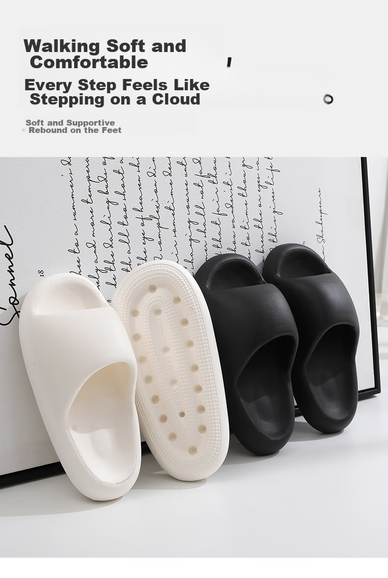 GUOLUOFEI Squishy Feeling Slippers for Men, Summer Thick-Soled EVA Bathroom Couple Sandals for Women, Suitable for Outdoor Wear, Pink, Size 36-37 1