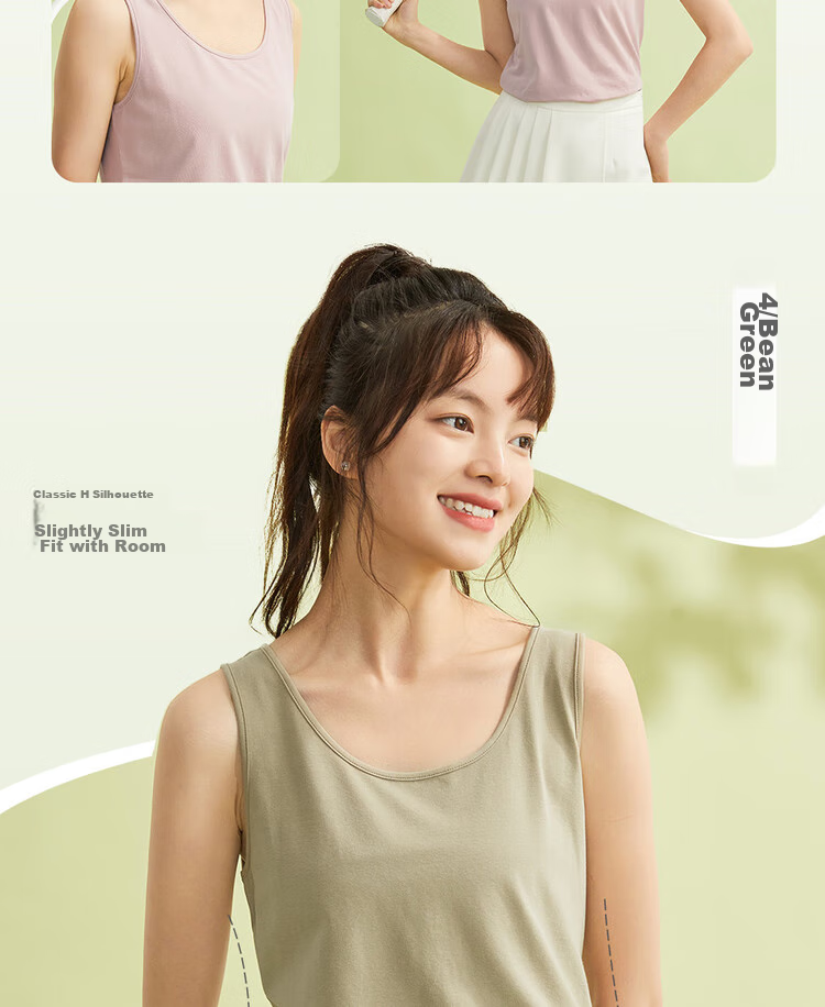 Giordano Sleeveless T-Shirt for Women, Basic Style, Knitted Elastic Cotton, Solid Color, Slim Fit, Round Neck Tank Top, 05323250 12