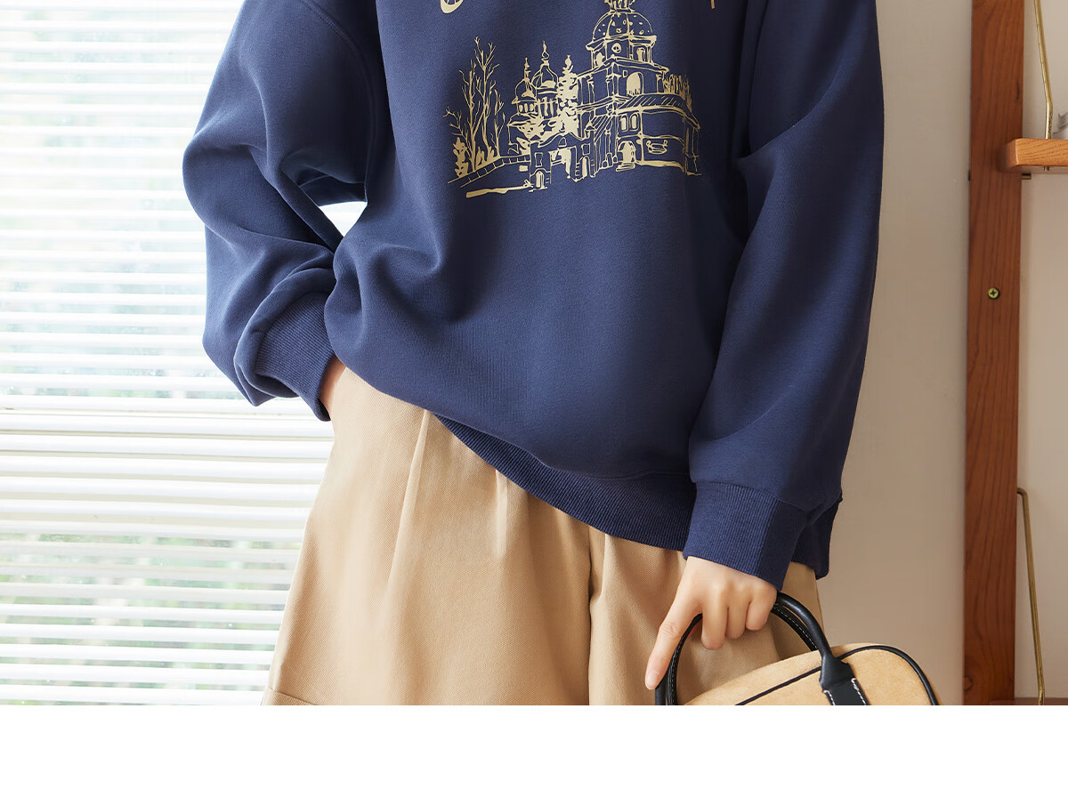 Halo Queen Women's Sweatshirt, Spring And Autumn Round Neck, Letter Print, Fashionable Versatile Comfortable Casual Pullover Top, New Product H143W1028 47