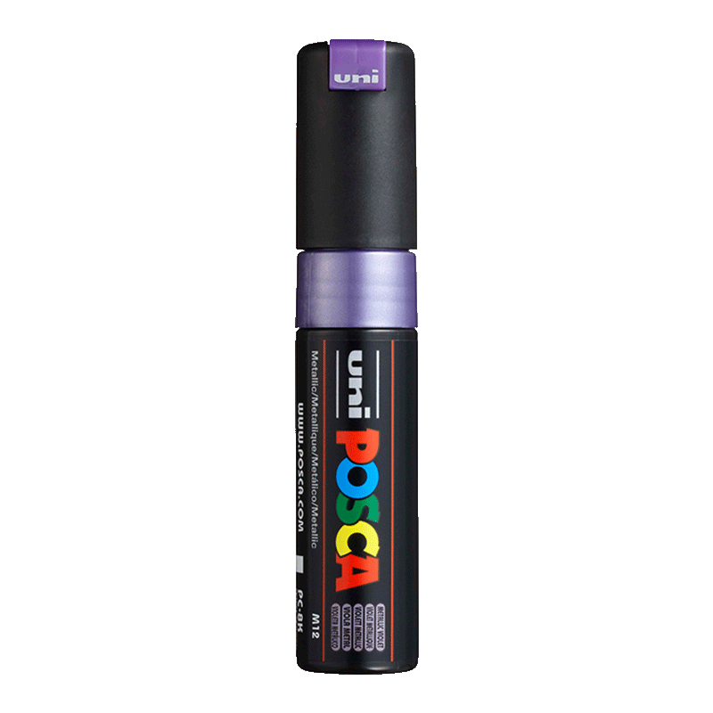 Uni Mitsubishi POSCA Acrylic Marker (Large Size) Metal Purple Single PC-8K Brush for Posters, Advertising Signs, Drawing, Hand-Drawing, Graffiti, Painting, Watercolor Pens for Graduatio