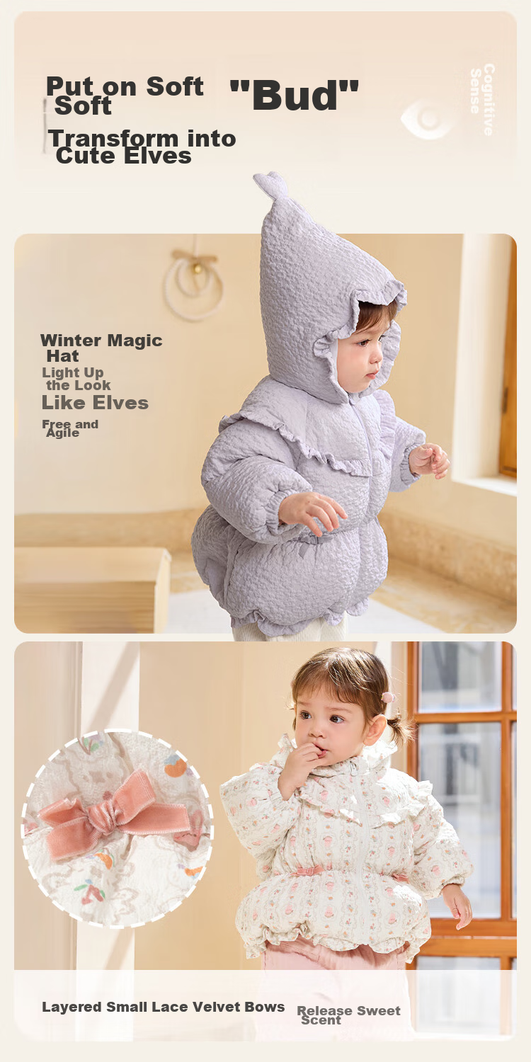 BALABALA Children's Clothing, Baby down Jacket, Girls' Winter Short Coat, Kids' Warm Outerwear, Cute Boys' 3