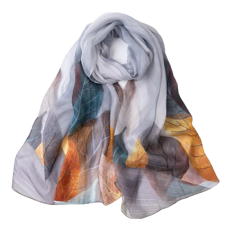 Shanghai Gushi Silk Scarf for Women, 100% Mulberry Silk, Spring And Summer Birthday Gift for Mom, Mid-Autumn Festival Present, Shawl Wrap Gift Box