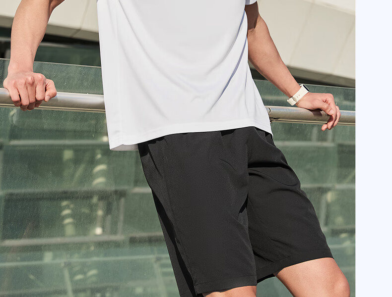 PEAK Quick-Dry Sports Set for Men, Summer Running Casual Badminton Outfit, Breathable Two-Piece Short-Sleeve Shorts for Men DF152001 5