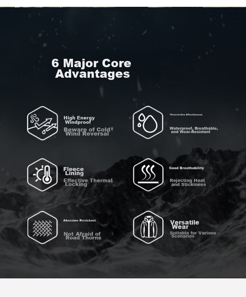 Jeanswest Men's Spring And Autumn Three-In Detachable Jacket, Waterproof Mountaineering Outdoor Windproof Coat for Couples 2