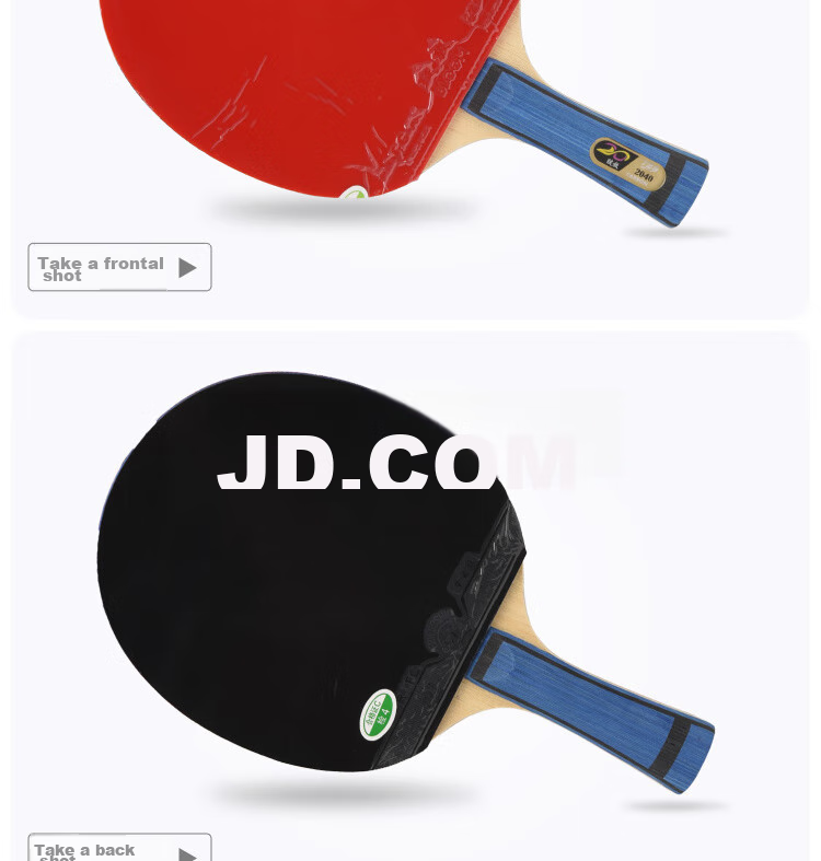 729 Table Tennis Paddle Horizontal Handle 6-Star Double-Sided Racket Colorful Six-Star Carbon Fiber Ping Pong Paddle Double-Sided Reverse Rubber 3