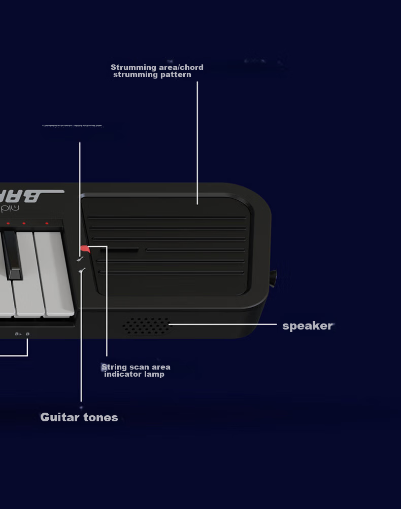 Midiplus Multifunctional Shoulder-Strapped Keyboard, Band Creative Performance Instrument, Portable Lightweight Mini Synthesizer, Sequencing Keyboard, Wireless 9
