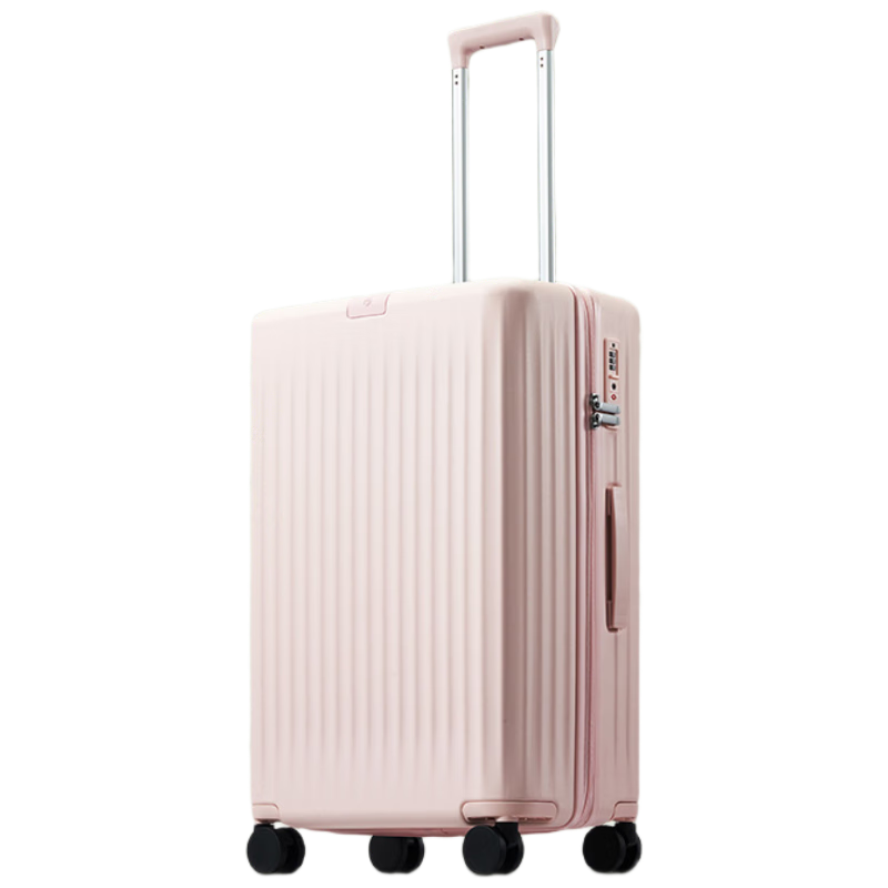 JD Original "Hard Candy" Luggage, PC Large Capacity Suitcase with Wheels for Men And Women, Travel Case, Peach Pink, 24 Inches