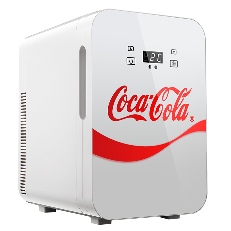 Coca-Cola Car Refrigerator, 20L Small Fridge, Digital Temperature Control, Breast Milk Storage, Mini Fridge for Dormitory And Office, Cooling And Heating Refrigerator