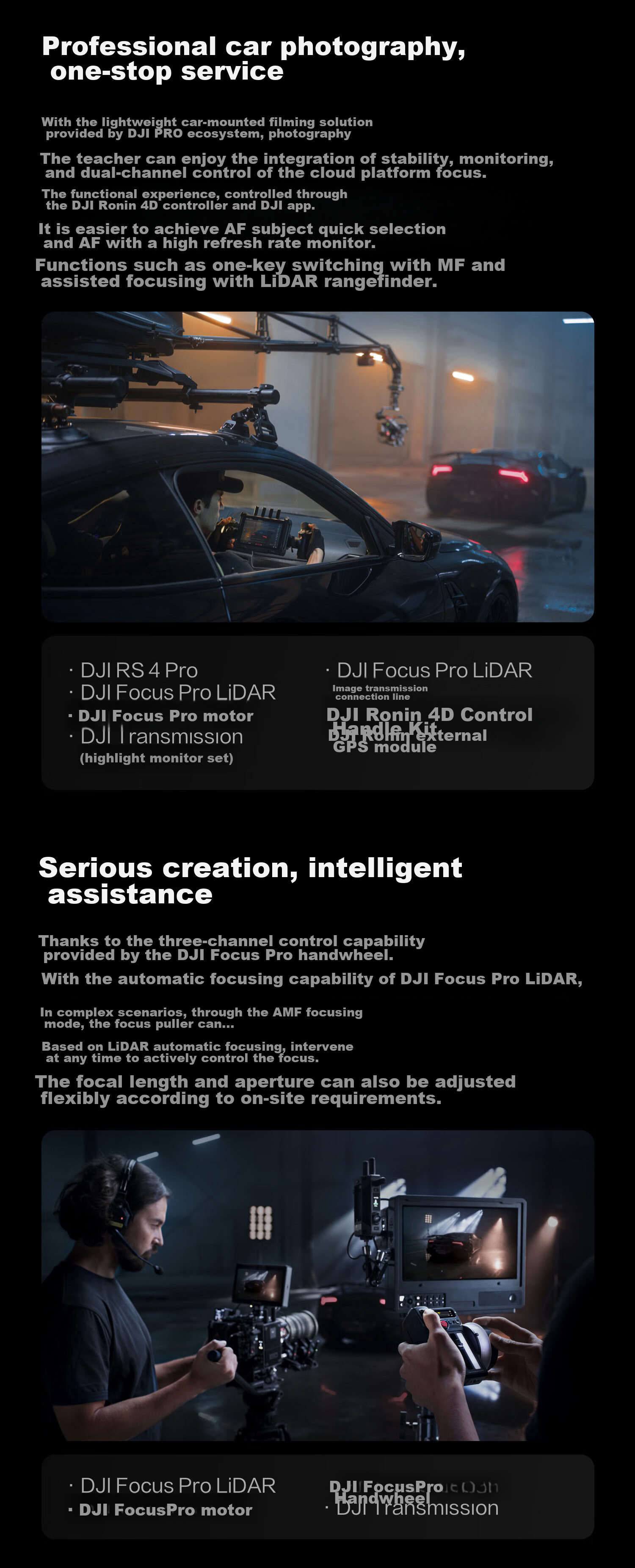 DJI Focus Pro Creative Edition, Handheld Integrated Lens Control System with AI Automatic Focus Tracking, 20-Meter Wireless Follow-Focus, LiDAR Oscilloscope 15
