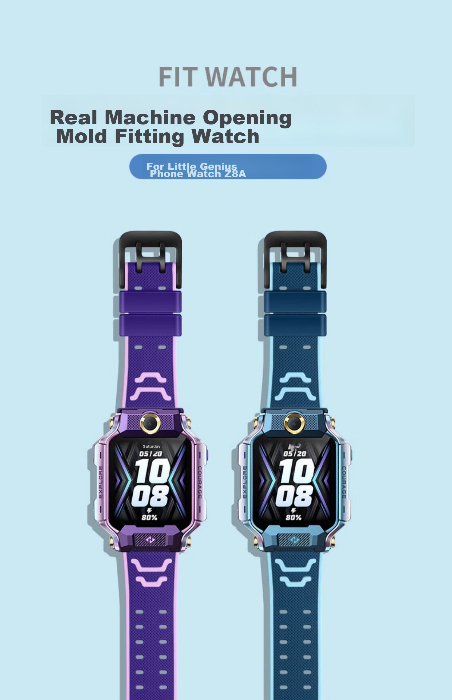 Iboann Suitable for Xiaotianc Z8A Watch Strap, Z11 Watch Strap, Silicone W2307ac, Children's Z10/Z9/z7s/z6apro Student Q5/N3/U5/D3/Q1A Watch Strap 1