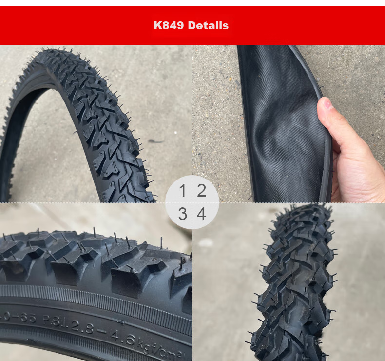 KENDA K1177 Tire, 26*1.95, Mountain Bike Bicycle Tire, Bicycle Outer Tire with Studs, Anti-Slip, Black 10