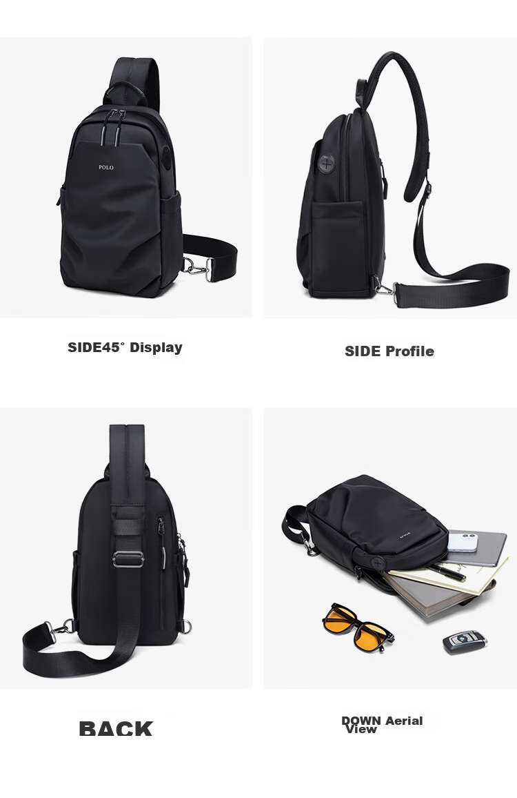 POLO Chest Bag, Men's Casual Shoulder Bag, Durable Waist Pack, Sports Crossbody Bag, Men's IPad Bag, Commuter Small Satchel 18