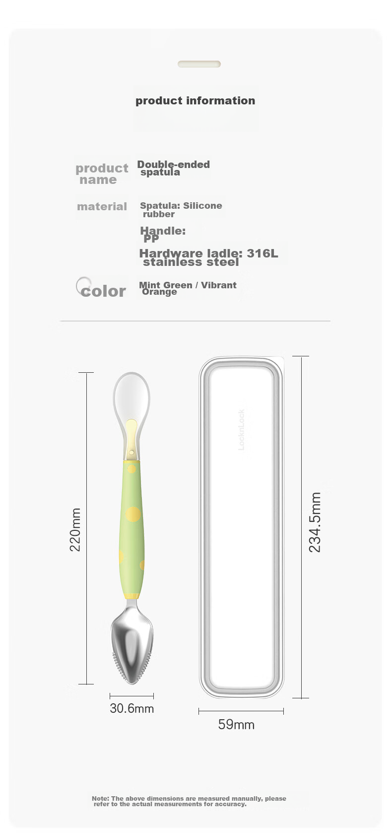 LOCK&LOCK Double-Ended Food Scraper Spoon for Children, Baby Fruit Puree Spoon, Silicone Soft Spoon for Toddlers, Newborn Fruit Spoo 11