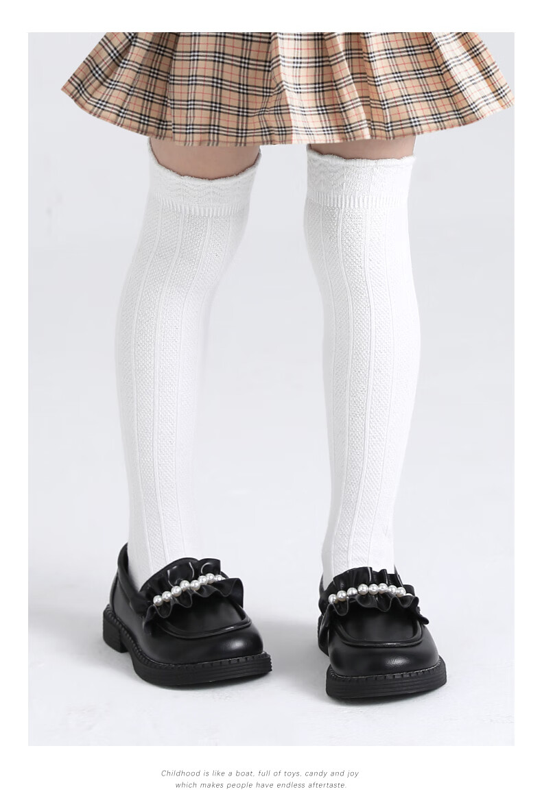 Barbie Children's Mid-Calf Socks, Girls' Spring And Autumn Long Socks, Baby Over-Knee High Socks, Girls' White Cotton Socks, Long-Legged Socks 11