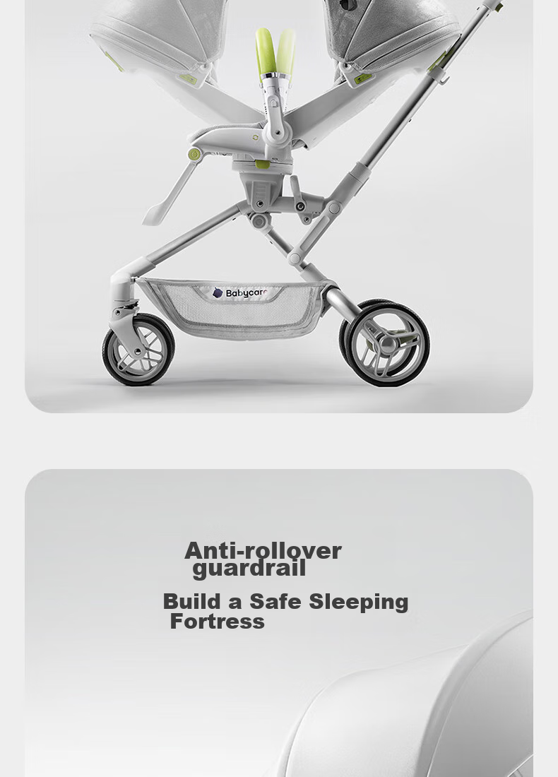 Babycare First-Class Stroller, High Landscape Baby Walker, Lightweight Foldable Reclining Forward And Reverse, Time Silver 14