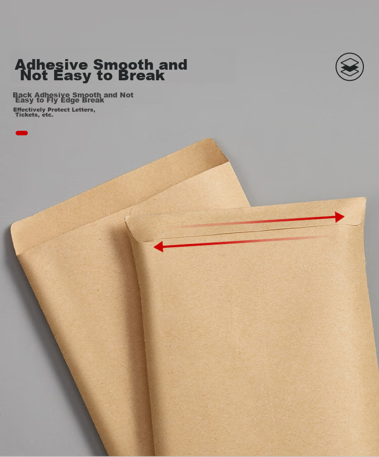 Kingdee 100 Sheets No. 7 Kraft Paper Envelopes, 229*162mm, Blank Unprinted Envelope Bags, Invoice Bags, Payroll Bags, Customizable BCBQ19-7 3