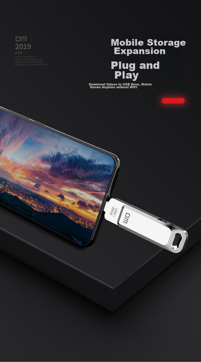 DM Daimai 256GB Type-C USB3.2 Phone Flash Drive, Metal PD168 Dual Interface Phone And Computer Compatible Thumb Drive 4