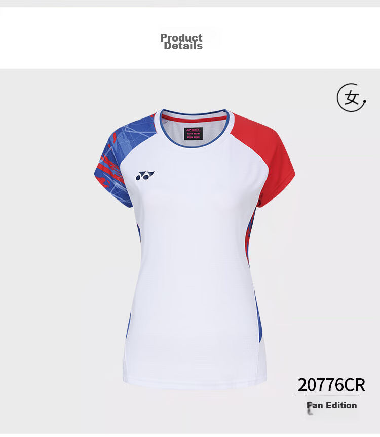 YONEX Badminton Jersey National Team Fan Version Competition Training Sports T-Shirt Women 20785CR White O 16