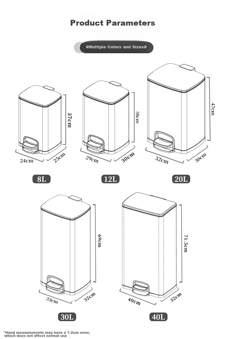 AKBK Stainless Steel Pedal Trash Can, 20L Capacity, Black with Lid, Suitable for Living Room, Kitchen, Office, And Commercial Use 4