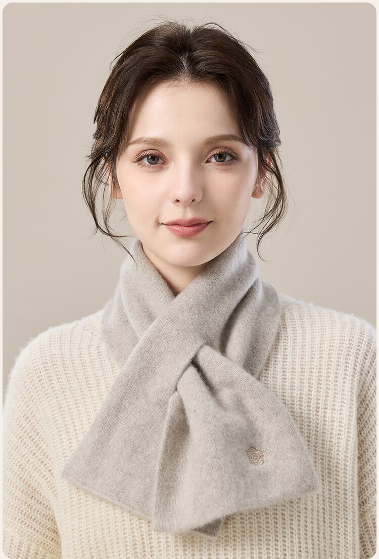JIUMU 100% Cashmere Scarf for Women, Autumn And Winter Warm Neck Warmer, Gift for Women Or Mothers, Birthday Present Gift Box 17