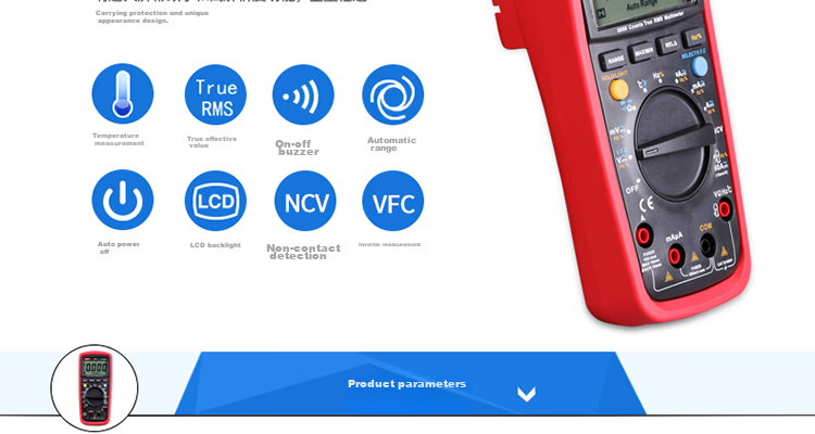 UNI-T UT136C+, Auto-Ranging Digital Multimeter, Universal Meter, Electrician's Meter for Home Use, High Precision, Backlit with Temperature Measurement Functio 6
